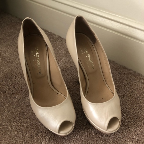 Carlo Pazolini Couture Pearl Heels Peep Toe - Picture 2 of 14